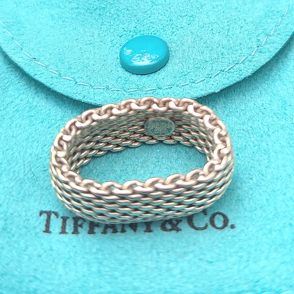 Tiffany & Co. Silver Mesh Ring Size 7.5